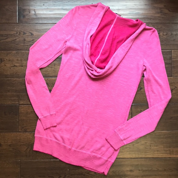 Banana Republic knit hooded zip up sweater pink - Picture 7 of 9